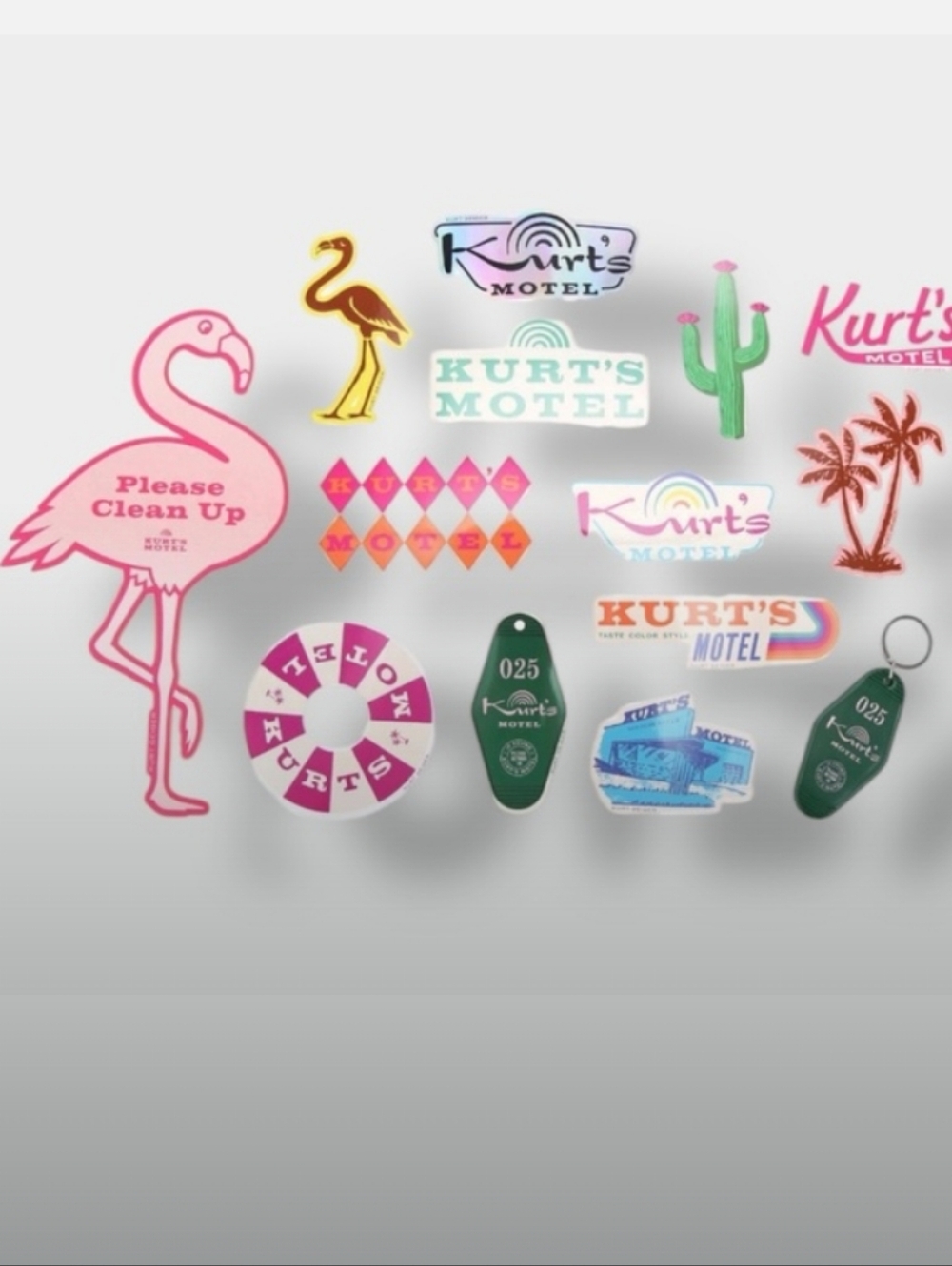 Kurt Geiger-Kurts Motel Sticker Pack & Motel Key Bag Charm-Keychain Set